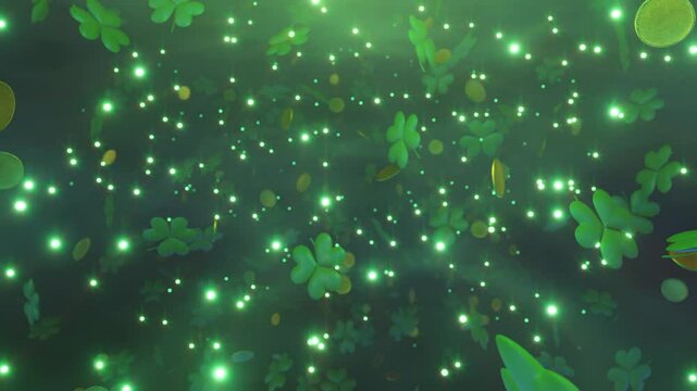 Shamrock And Gold Festive is motion footage for calibration films and religion cinematic in st patrick scene. Also good background for scene and titles, logos.