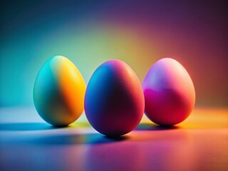 Silhouetted Easter Eggs on Smooth Gradient Background - Festive Spring Art