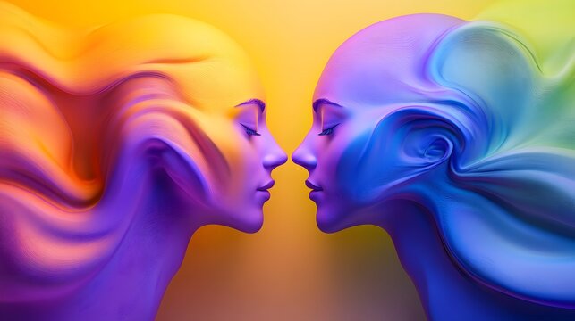 Rainbow hues blending in harmony, celebrating love and diversity in unity