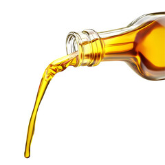 A bottle of olive oil with a pouring spout, Isolated on transparent or white background cut out, Food and Drinks clip art concept