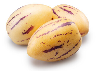 Pepino melon or pepino dulce isolated on white. File contains clipping path.