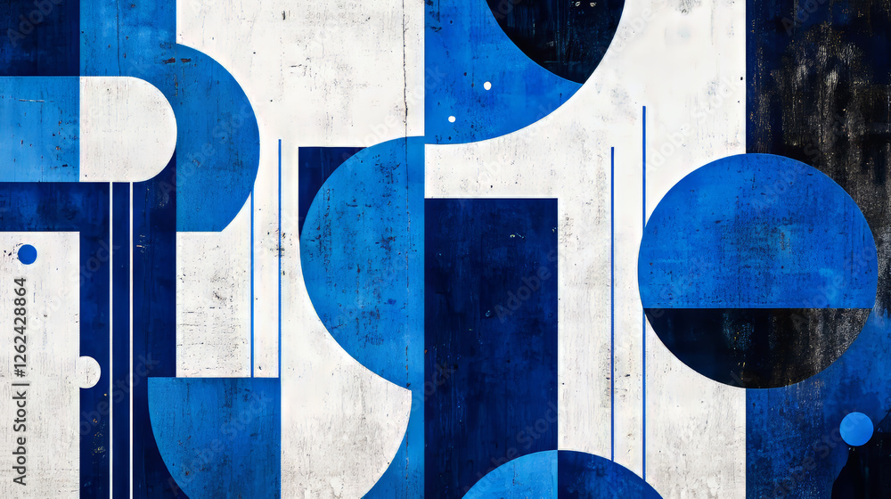 Poster abstract blue background with geometric and origami elements. jpeg version also available in gallery