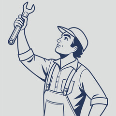 Labor Day. Proud Mechanic, Wrench, Future Focused, Industrial Strength man tools worker   