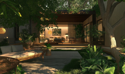 Fresh modern farmhouse with open space concept, sleek finishes, and a warm, inviting atmosphere.