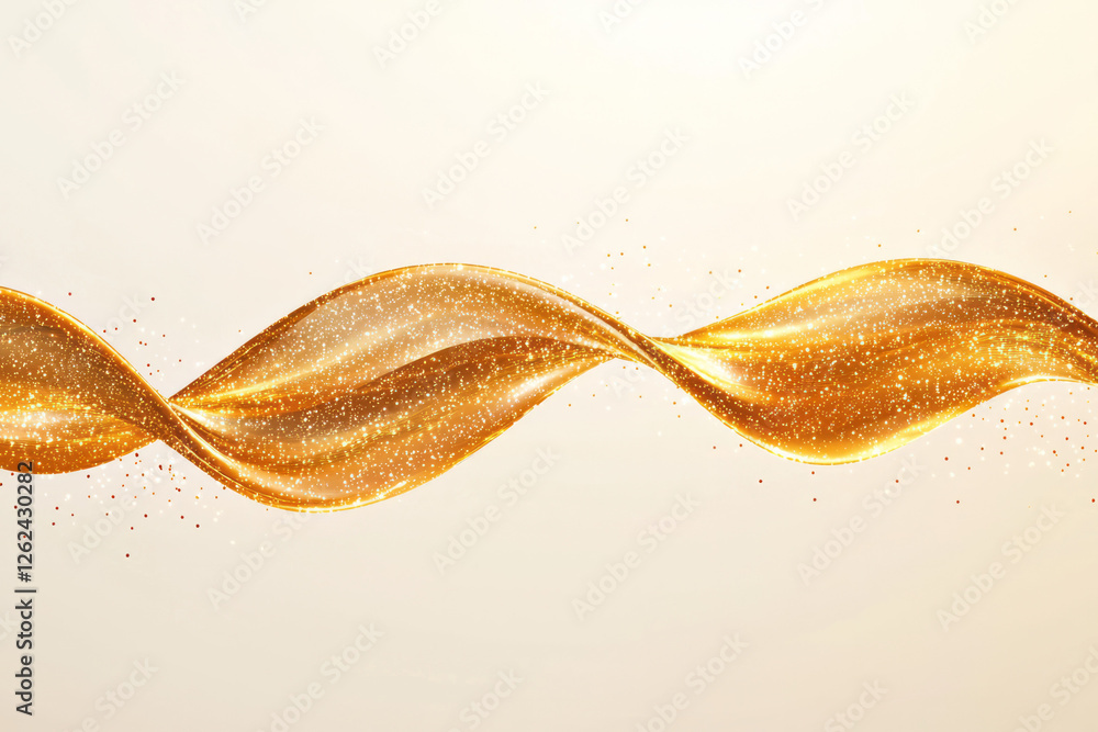 Aufkleber a minimalistic background showcasing the dnaâ€™s elegant looping form in bright gold, accompanied