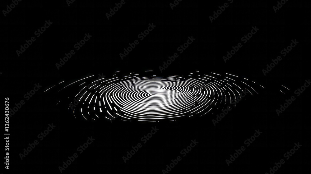 Aufkleber a crisp, wireframe-style fingerprint front and center, pulses of digital info traveling across a