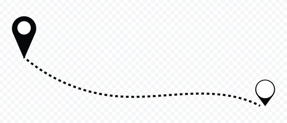 Location pin Map distance icon. start and finish route map distance sign. vector illustration.