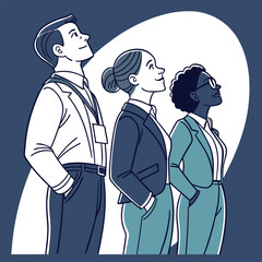 United Professionals. Celebrating Labor Day Teamwork Vector Graphic unity people office   