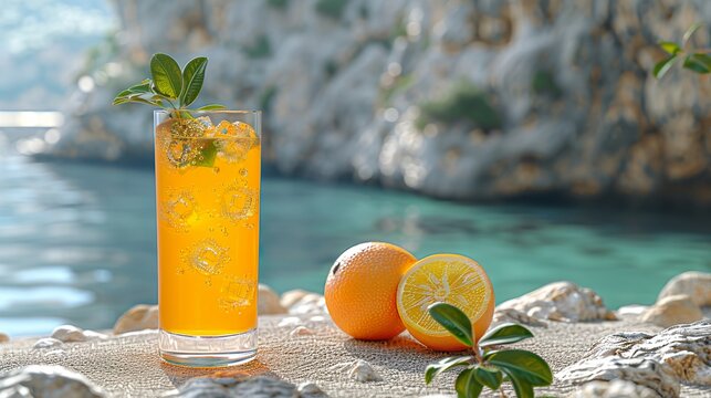 une licorne style 3D allong&Atilde;&copy;e sur une plage avec un cocktail pour les vacances HD 8K wallpaper Photographic Image