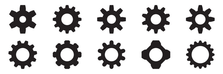 Gear setting vector icon set. Cog wheel icon.