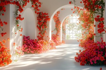 Elegant Floral Archway with Lush Roses