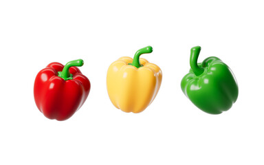 Cartoon sweet pepper, color pepper model, 3d rendering.
