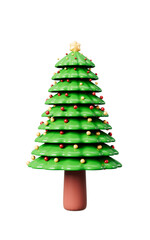Cartoon christmas tree isolated, 3d rendering.