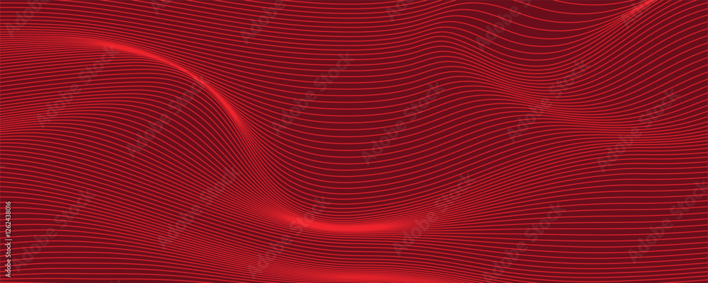Poster vector red line background curve element with white space for text and message design, overlapping l