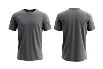 Naklejka premium a minimalist front and back view of a gray t-shirt- showcasing its simple design and comfortable fit against a white background- ideal for apparel mockups and presentations
