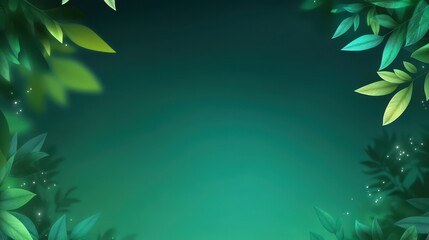 Enchanting Green Leaf Frame Nature Background for Design