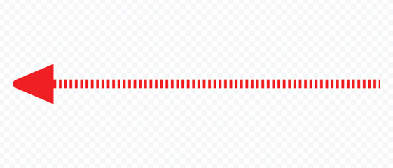 long dash and dotted arrow icon. flat style dash arrow vector illustration.