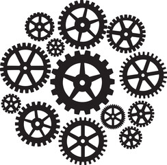 gear wheel icons on white background