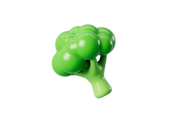 Cartoon broccoli isolated, 3d rendering.