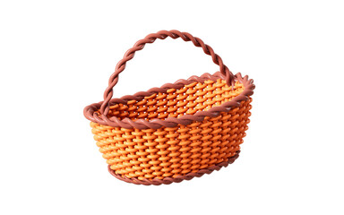 Obraz premium Cartoon hand-woven vegetable basket model, 3d rendering.