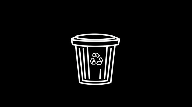 recommend clip art: Waste recycling bin, clean environment linear icon. Trash and waste recycling industry, ecology and environment protection outline vector icon or pictogram with garbage container bin