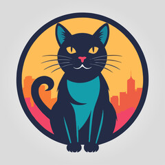 vector illustration of a cat design