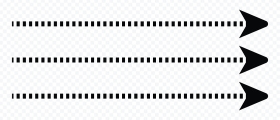 long dash and dotted arrow icon. flat style dash arrow vector illustration.