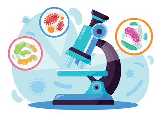 Bacteria composition in flat style