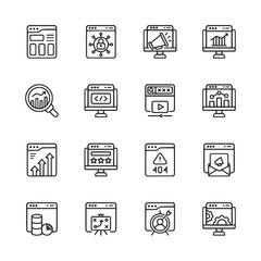 A set of icons for a computer monitor
