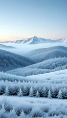 Obraz premium Picturesque Landscape Mountains Valley Nature Background Wallpaper Art Concept