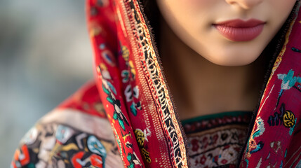 A woman wearing a traditional Palestinian thobe, symbolizing Palestinian identity, pride, and cultural heritage with intricate designs.