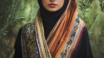 A woman wearing a traditional Palestinian thobe, symbolizing Palestinian identity, pride, and cultural heritage with intricate designs.