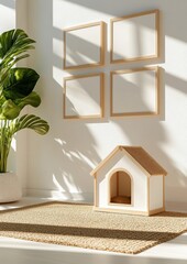 Cozy Indoor Pet Space with Minimalist Decor and Natural Light