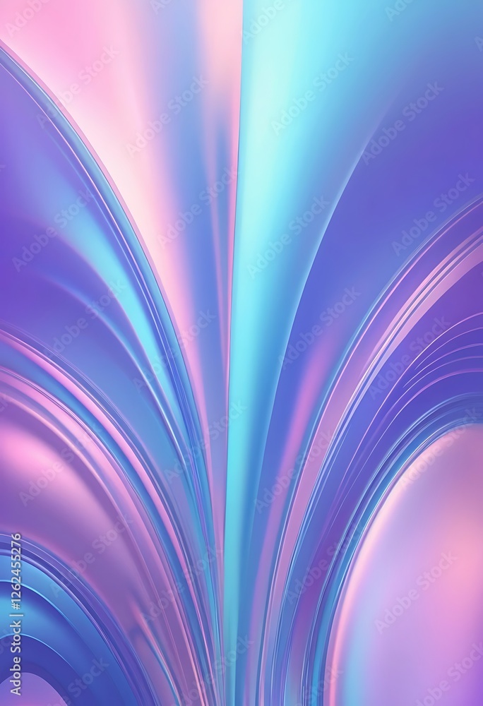 Aufkleber iridescent flow, abstract curves and color gradients in motion