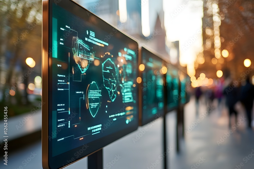 Poster interactive public square displays real time data on air climate adaptation