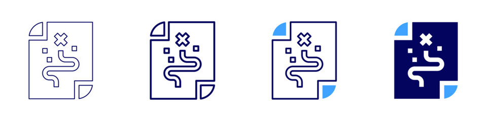 Obraz premium Map alignment icon in 4 different styles. Thin Line, Line, Bold Line, Duotone. Duotone style. Editable stroke