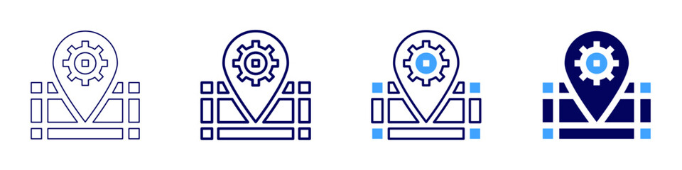 Map catalog icon in 4 different styles. Thin Line, Line, Bold Line, Duotone. Duotone style. Editable stroke