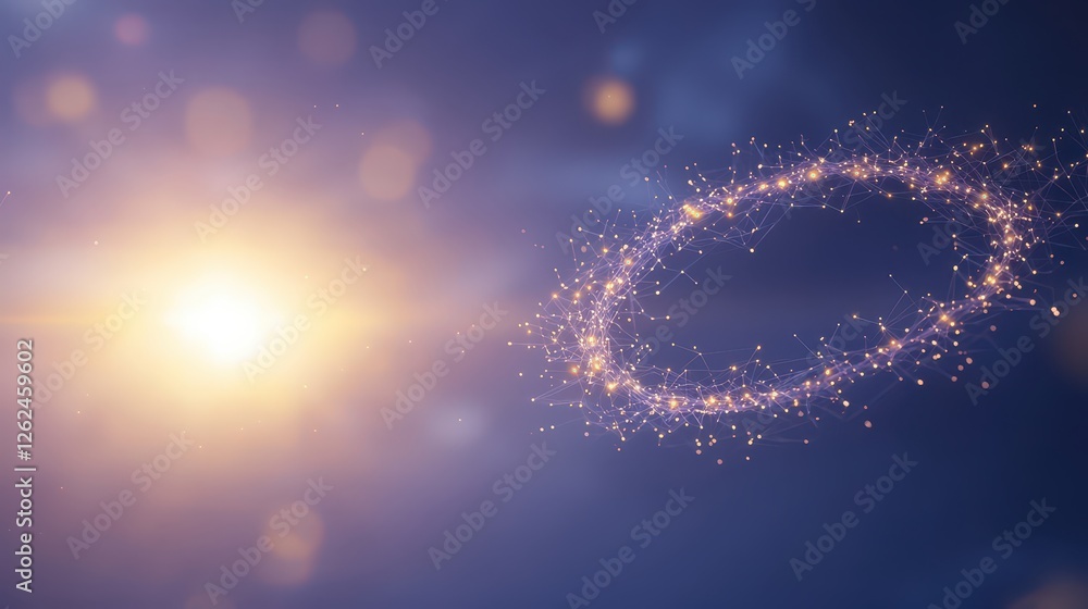 Poster ethereal light and sparkles in cosmic space scene