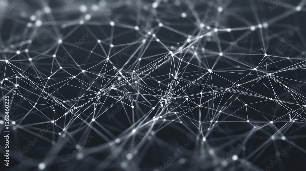 Poster abstract network of interconnected points and lines. possible use technology background, scientific 