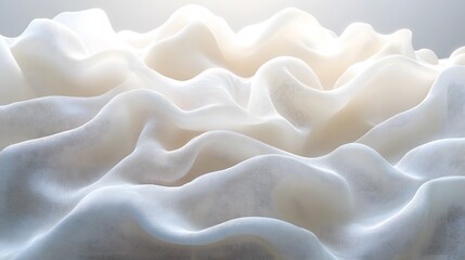 Obraz premium Enigmatic Bottom View 3D Render of Billowing Fabric Layers as They Dance in the Wind Like Rippling Water