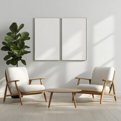 Modern Living Room with Minimalist Decor and Indoor Plants