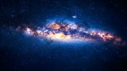 Obraz premium Stunning View of Stars and Milky Way Above Earth Glow at Night from Space Showing Cloud Formations and City Lights, Perfect for Inspirational and Educational Purposes