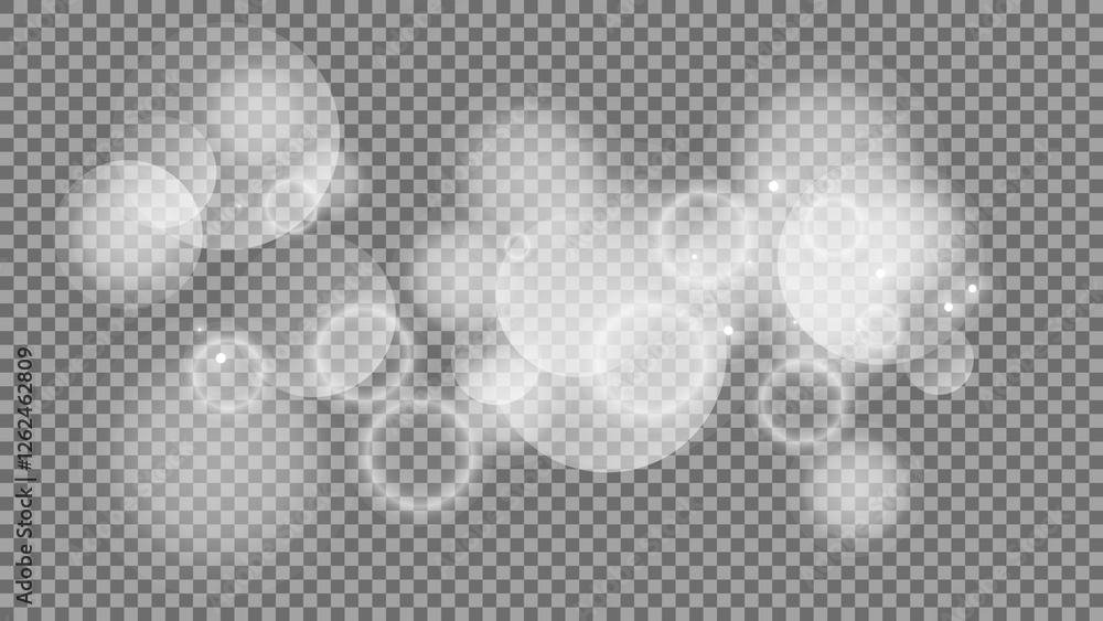 Poster bokeh circles on transparent background