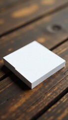 Fototapeta premium Close-up of blank business cards on rustic wood Ideal for branding mockups , cards, surface
