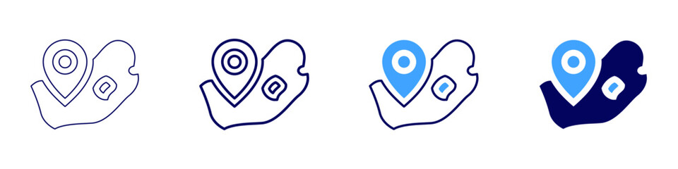 Map storage icon in 4 different styles. Thin Line, Line, Bold Line, Duotone. Duotone style. Editable stroke