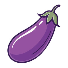 Simple minimalism eggplant icons in modern style for web apps. Outline, colorful and glyph vector flat illustration