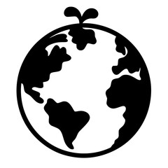 Outlined World Globe Earth Icon