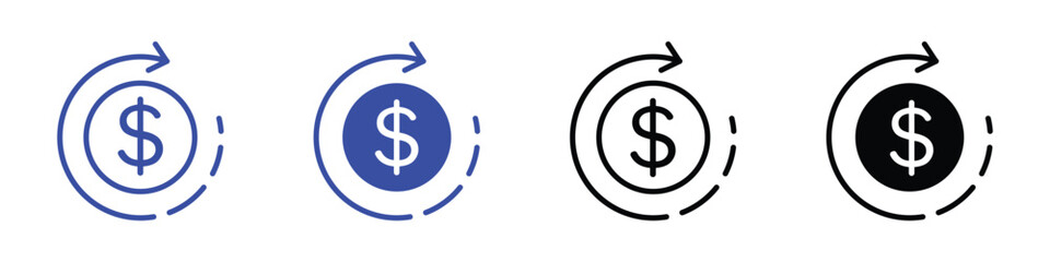 time is money vector icon set. dollar time sign. money time symbol. time is money icon for mobile app, ui and website. quick profit symbol. vector illustration on transparent background.