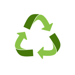 Green triangular eco recycle icons - vector