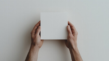 Blank Square Held by Hands